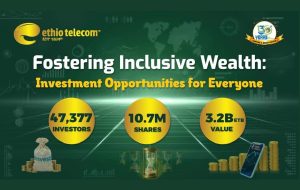 Ethio Telecom یک نقطه عطف فروش سهم تاریخی را اعلام کرد Ethio Telecom یک نقطه عطف فروش سهم تاریخی را اعلام کرد